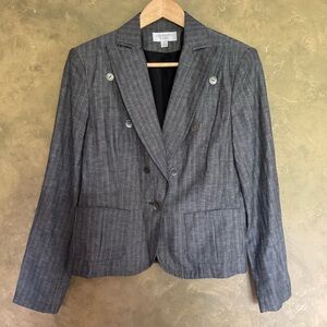 Vintage Y2K Concepts by Conrad C. Pinstripe Linen Blend Blazer